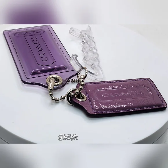 Coach Poppy Three Hangtag/Charm Set *Purple/Silver* EUC - Picture 3 of 13